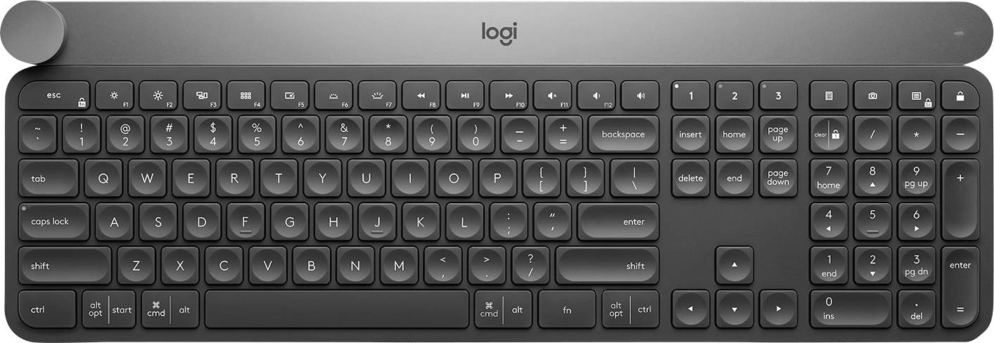 Logitech USB, Radio, Bluetooth® Keyboard German, QWERTZ, Windows® Black Backlit | Conrad.com