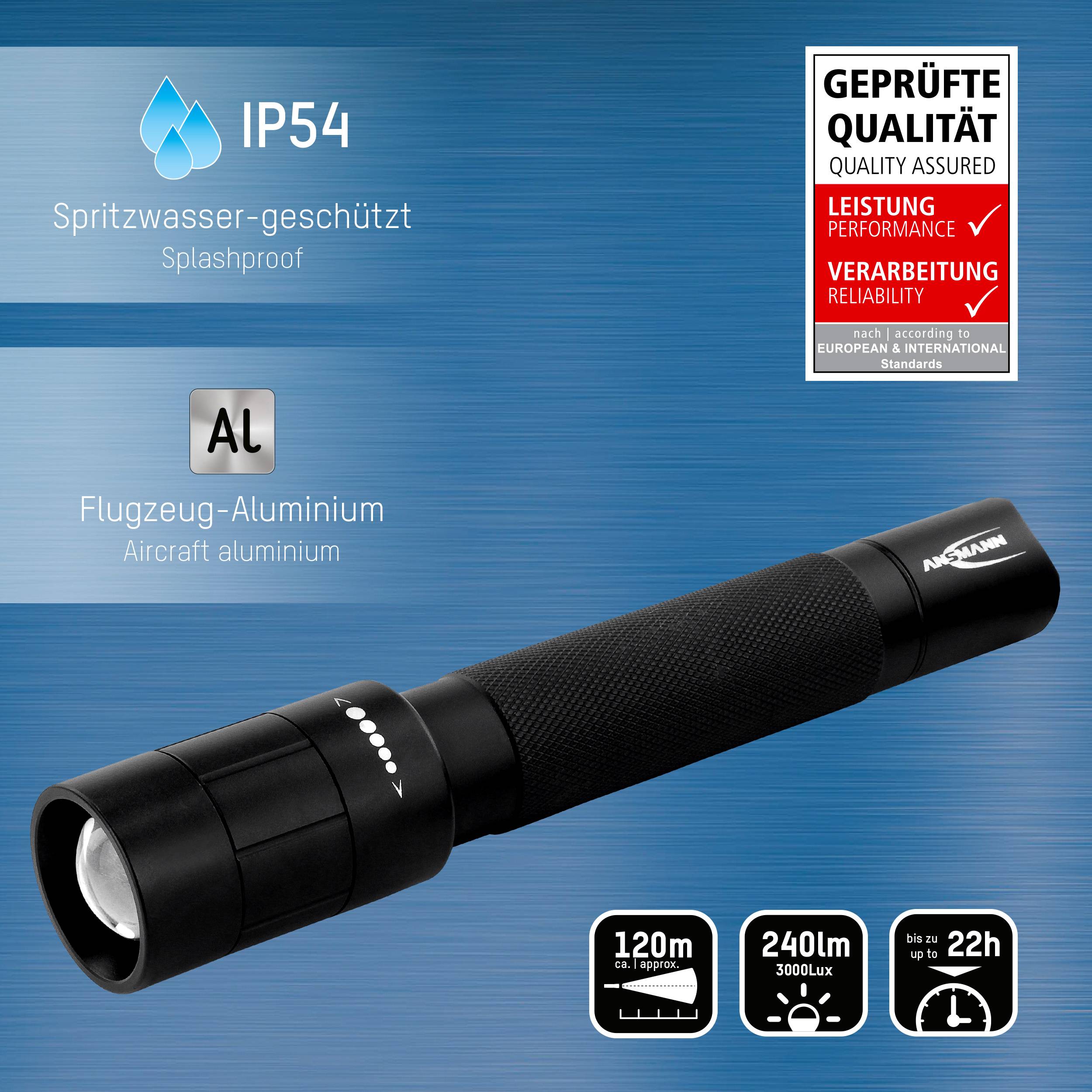 Symbol image for Ansmann M200F LED (monochrome) Torch Belt clip, Wrist strap battery-powered 240 lm 174 g