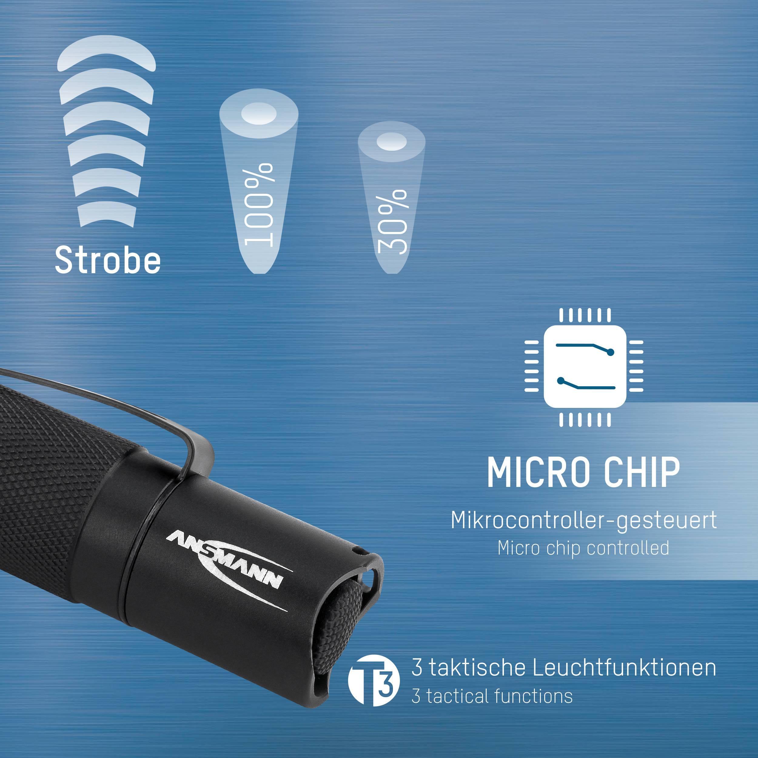 Ansmann M200F LED (monochrome) Torch Belt clip, Wrist strap battery-powered 240 lm 174 g-13