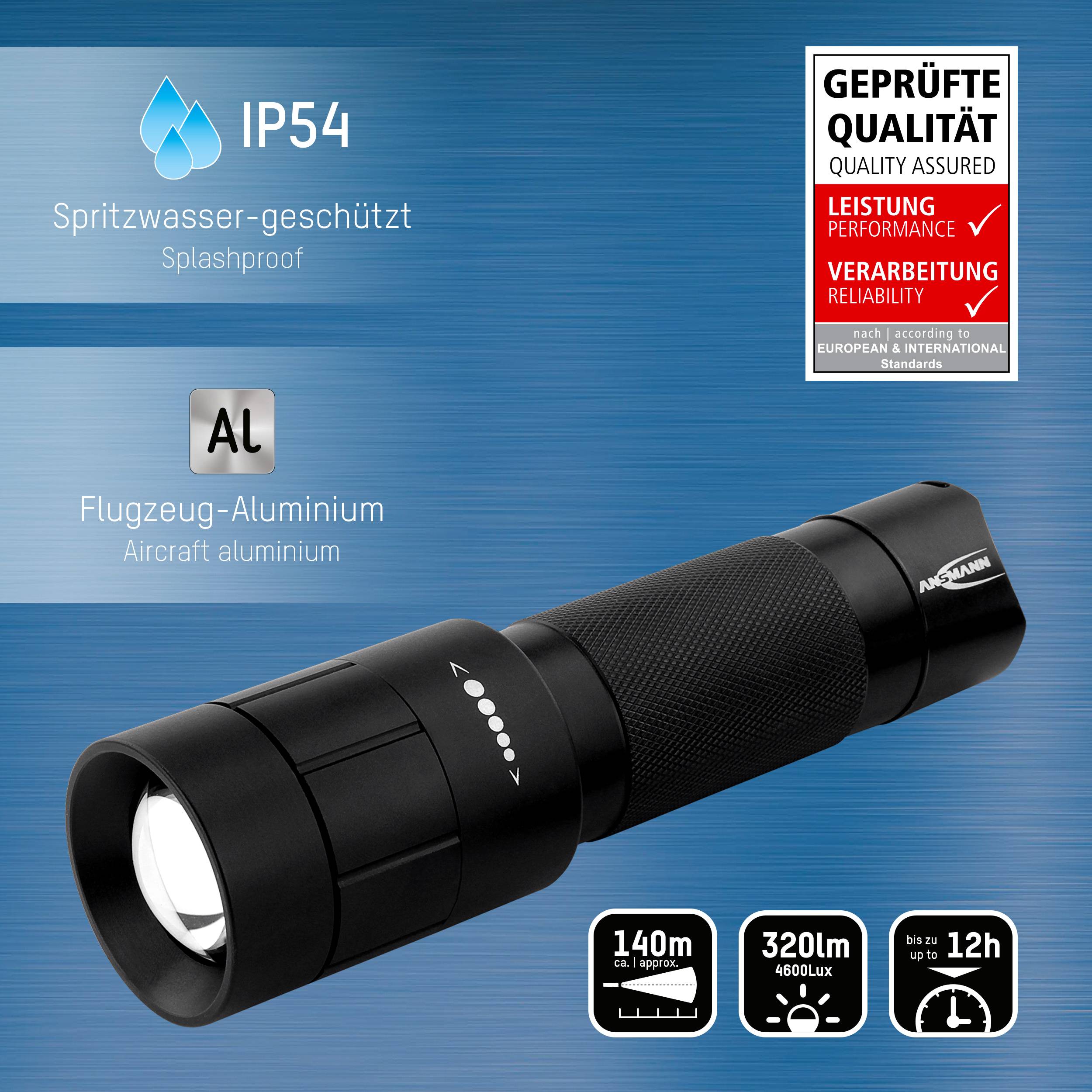 Symbol image for Ansmann M350F 1600-0172 LED (monochrome) Torch Belt clip battery-powered 320 lm 241 g