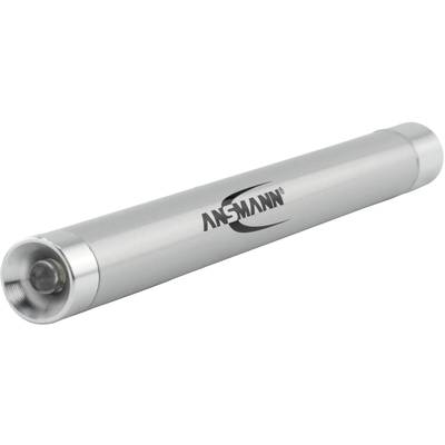 Silver cylindrical torch with the 'ANSMANN' inscription on the side.