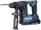 Cordless Hammer Drill in Blue and Black, with an ergonomic handle and additional grip for precise drilling. Brand name visible.