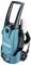A blue pressure washer with two wheels and a brush on the side. The brand name is clearly visible.