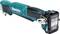 Makita power tool, a battery-powered angle grinder with a blue and black design and removable battery.