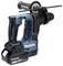 Cordless hammer drill in blue and black with ergonomic handle and 18V lithium-ion battery, suitable for powerful drilling and chiselling.