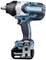 Blue and black cordless impact driver by Makita, with an 18V lithium-ion battery.