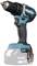 Cordless drill driver with blue-black casing, brand identifiable, 18V battery, suitable for DIY and professional applications.