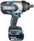 Impact driver with blue-black housing and 18V lithium-ion battery, suitable for heavy-duty screwing tasks.