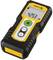 Digital laser distance measurer with display showing '4.253 m'. Black and yellow casing with control buttons.