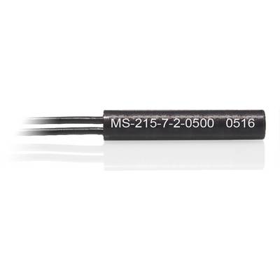 Black cylindrical electronic sensor with inscription 'MS-215-7-2-0500 0516', three wires at one end.