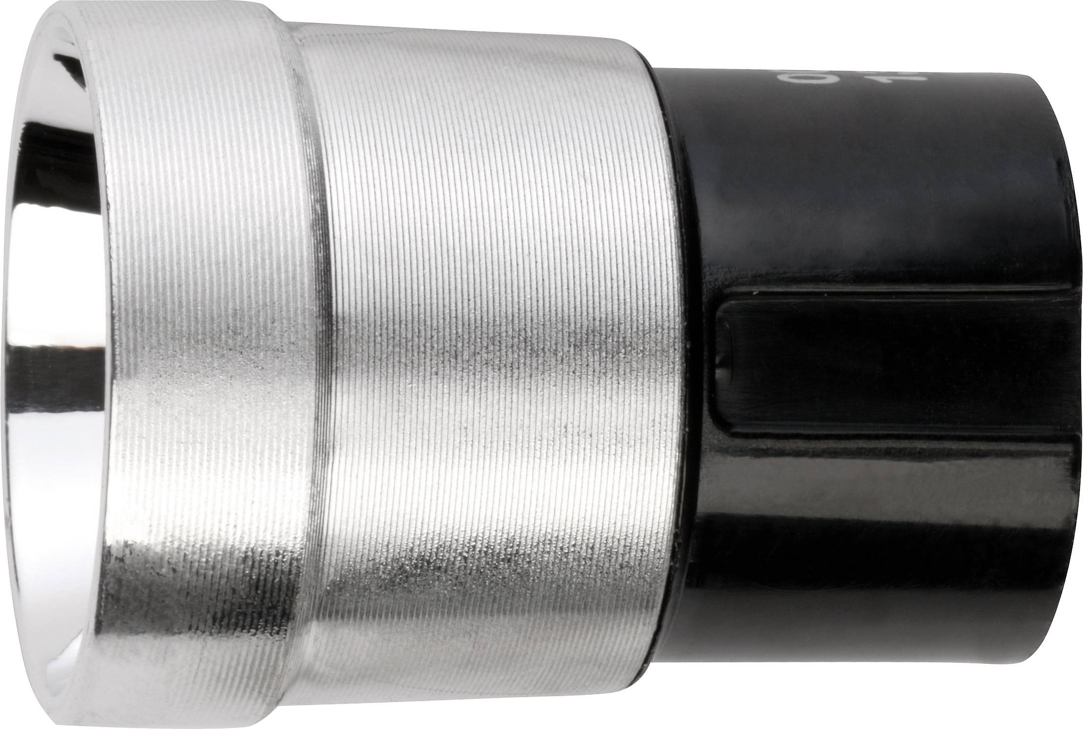 A silver and black adaptor piece with a ribbed surface, likely used for connecting to a pipe or device.