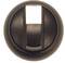 Round, black rotary switch with a white marking on the top surface to indicate the current position.