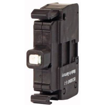 Black plastic switch in rectangular shape with silver, square button at the front. There is a white inscription on the side.