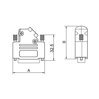 Technical drawing of an electrical switch with dimensions: height 32.5 mm. Various profile views and screw positions shown.