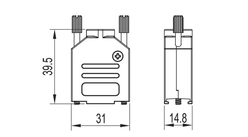 encitech DTZK-09-HI-K 6560-0705-01 Number of pins: 9 Solid metal 180 ° Silver 1 pc(s)-2