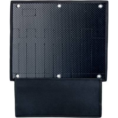 Black, rectangular protective case with a flip-top lid, ideal for securely storing documents or small items.