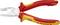 Insulated combination pliers in red-yellow, suitable for electrical work up to 1000 volts. Manufactured in Germany.