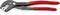 Red hose clip pliers with black handle, KNIPEX brand name clearly visible. Suitable for precise gripping and fixing. Made in Germany.