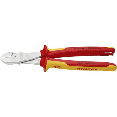 One-sided side cutter with red and yellow handles, suitable for work up to 1000V, model 'Knipex 74 06 200'.