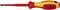 Insulated screwdriver with yellow and red handle, suitable for electrical work, marked with 'Knipex'.
