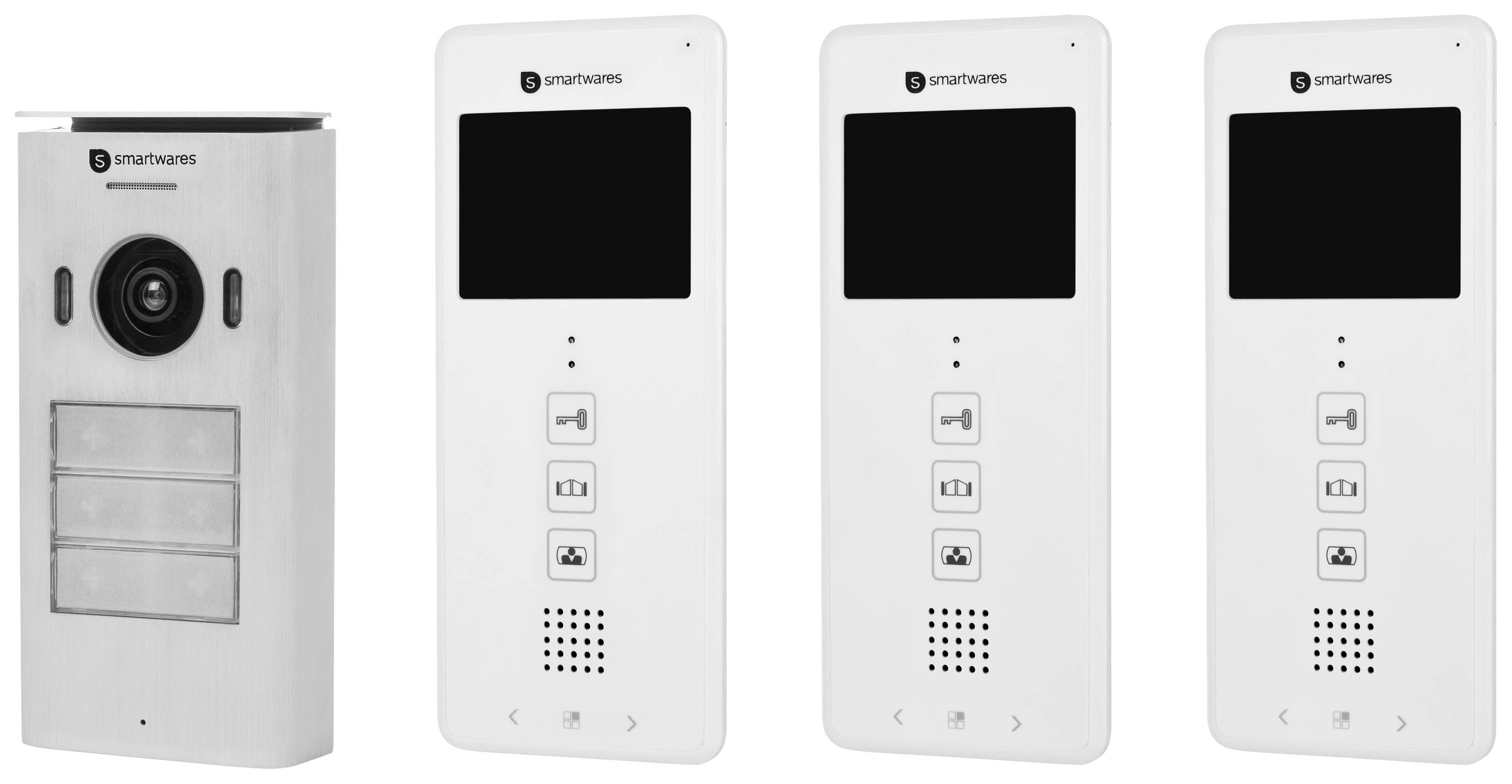 Smartwares DIC Video Door Intercom Two Wire Complete Kit Flat Building White Conrad Com