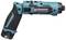 Blue cordless drill with a black handle. Shows product identification and technical specifications on the side.