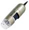 A handheld digital microscope labeled 'Dino-Lite', featuring LED lights around the lens, used for magnifying small objects for closer examination.