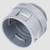 Grey plastic pipe connector with thread, cylindrical in shape, suitable for connecting pipes or cable conduits.