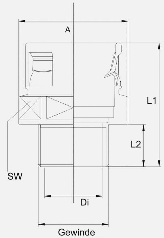 HELU 90485 HSSV PG Hose tail Grey PG21 Straight 1 pc(s)-1