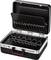 Open black tool case with multiple compartments. Brand name 'PARAT' visible on the front side.