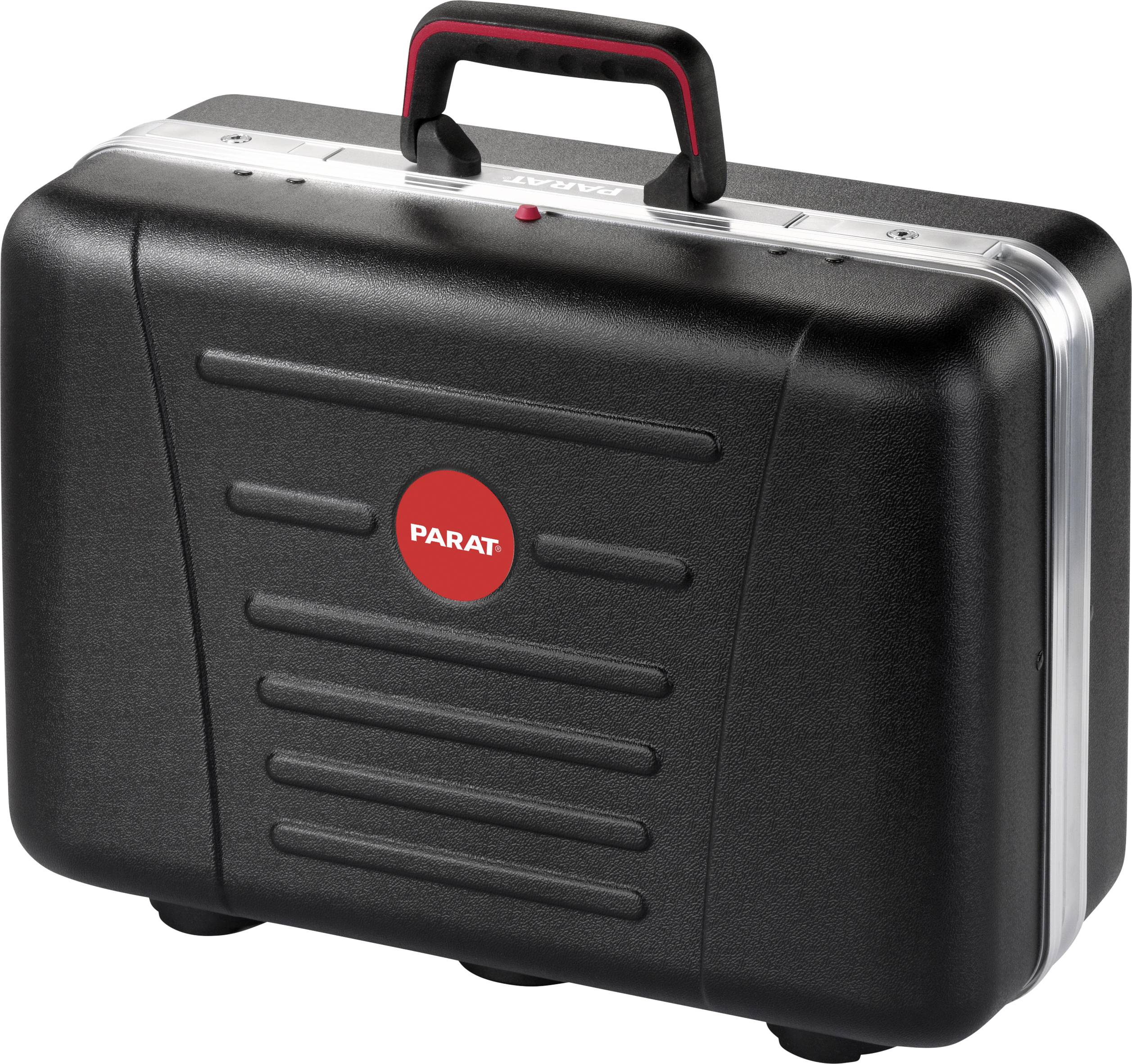 Black tool case with a red 'PARAT' logo in the centre. Case has a handle and reinforced edges.