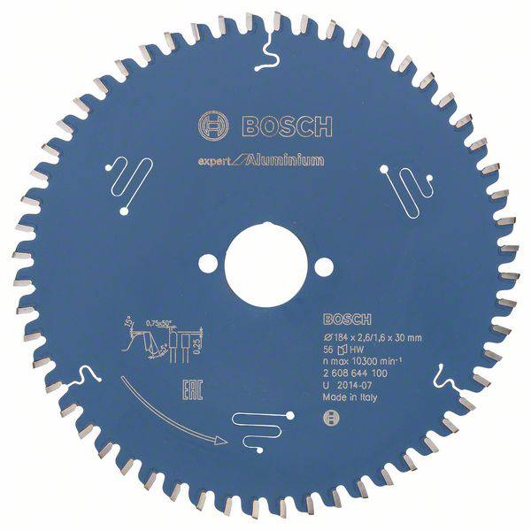 Bosch Accessories Expert for Aluminium 2608644100 Circular saw blade 184 x 30 x 1.6 mm Number of cogs: 56 1 pc(s)