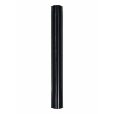 Black metal tube standing vertically against a white background.
