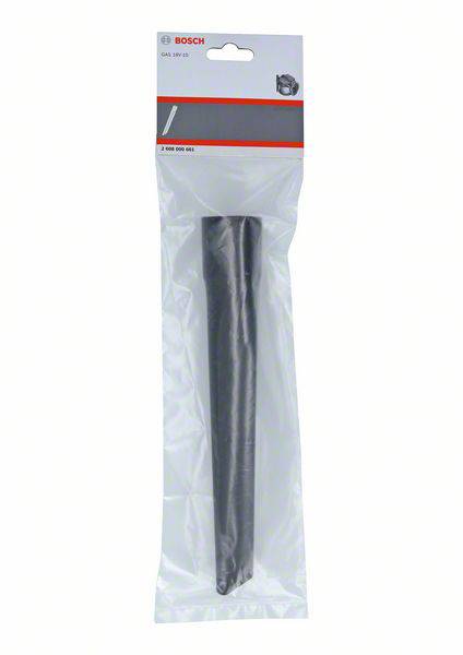 A long, narrow Bosch vacuum cleaner nozzle in a transparent packaging.