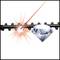 A laser beam cuts through a metal fence; beside it sits a gleaming diamond. This symbolises precision.