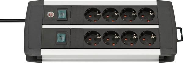 Brennenstuhl 1391000908 Power strip (+ switch) 8x Silver, Black PG connector 1 pc(s)