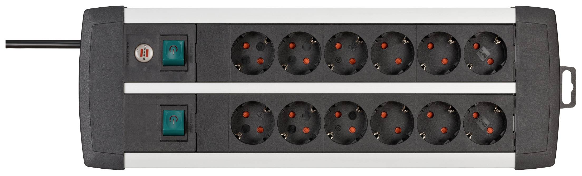 Brennenstuhl 1391000912 Power strip (+ switch) 12x Black, Silver PG connector 1 pc(s)