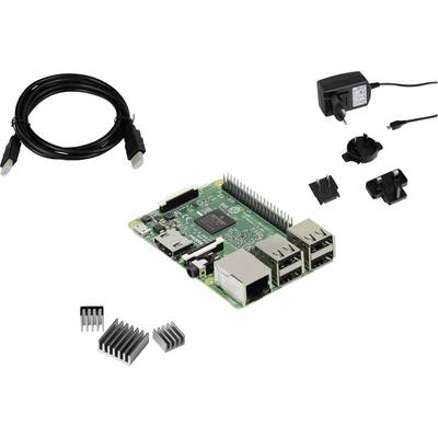 Joy-it RB-Pure-Set Raspberry Pi® 3 B 1 GB 4 x 1.2 GHz Heatsink, PSU, HDMI cable-0
