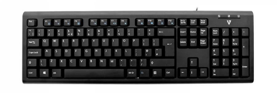 V7 Videoseven Ku200uk Usb Keyboard English Uk Qwerty Black Conrad Com