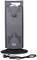 Electric heater in vertical position with black base and power cable. Ideal for use indoors.
