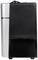 A small, rectangular, black and silver mini-fridge. Perfect for offices or bedrooms.