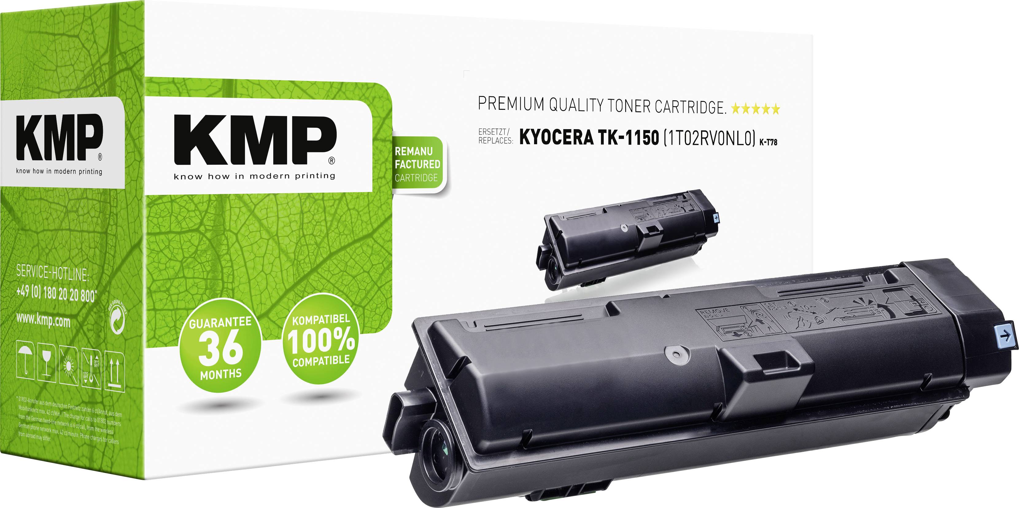 KMP Toner replaced Kyocera TK-1150 Compatible Black 3500 Sides K-T78 2914,0000
