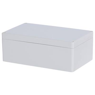 White rectangular box with a closed lid.<br><br>(Note: The translation is straightforward as the original German text describes a simple object in a clear manner, and the English translation accurately conveys the same meaning.)
