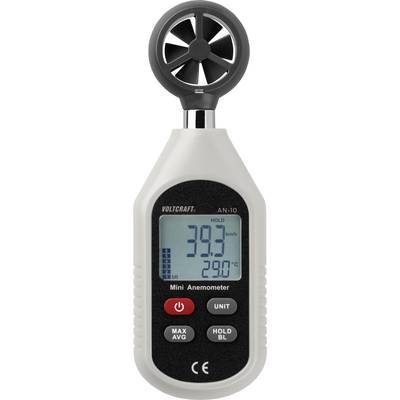 A mini-anemometer displays a wind speed of 39.2 km/h and a temperature of 29.0°C on a digital display.
