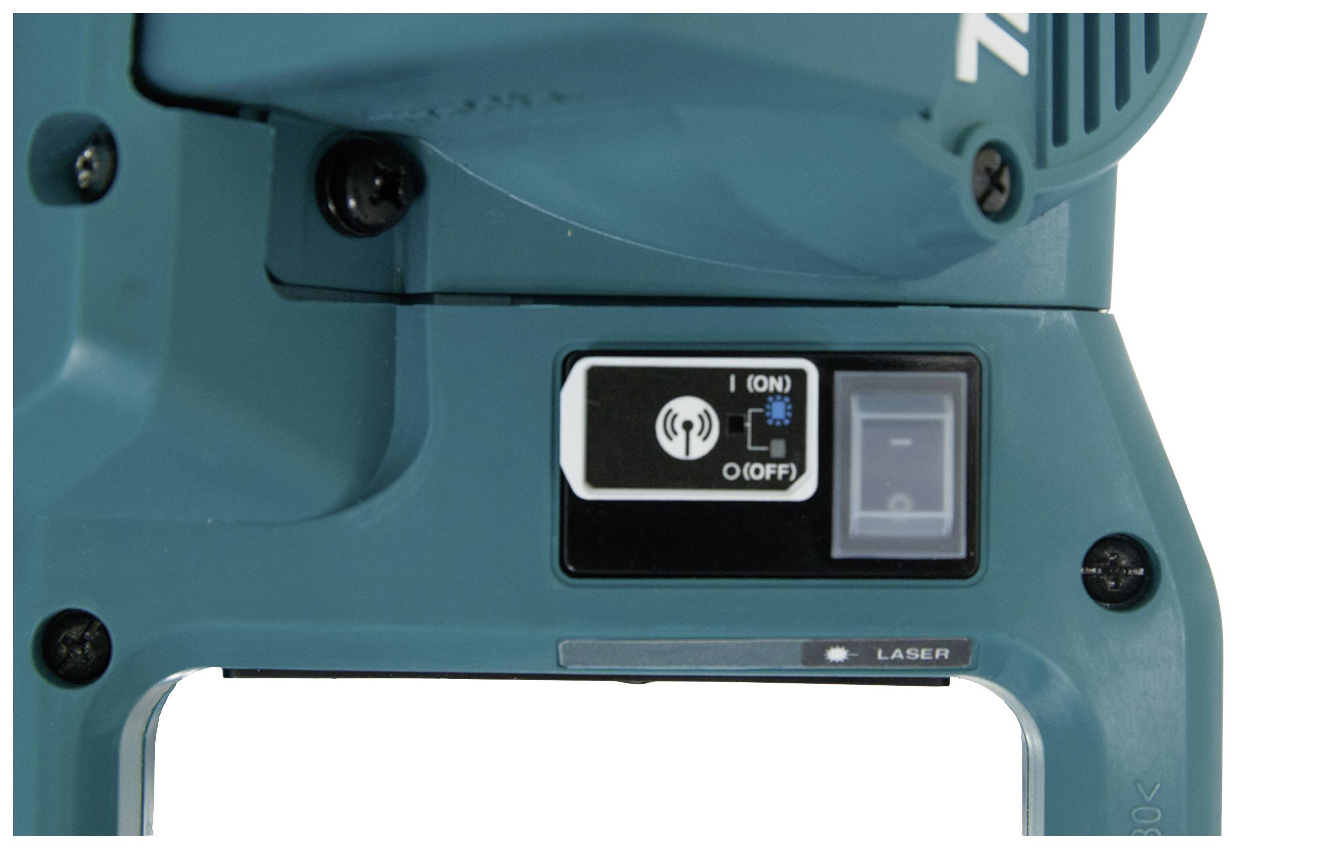 A device with an 'On' and 'Off' switch. Next to it is an indicator for a wireless connection.