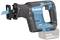 Makita cordless reciprocating saw with BL Motor, in blue and black, with a blue saw blade, without battery inserted.