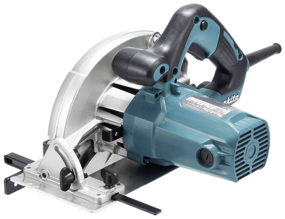 Electric circular saw with blue-black casing and silver saw blade, suitable for cutting wood.