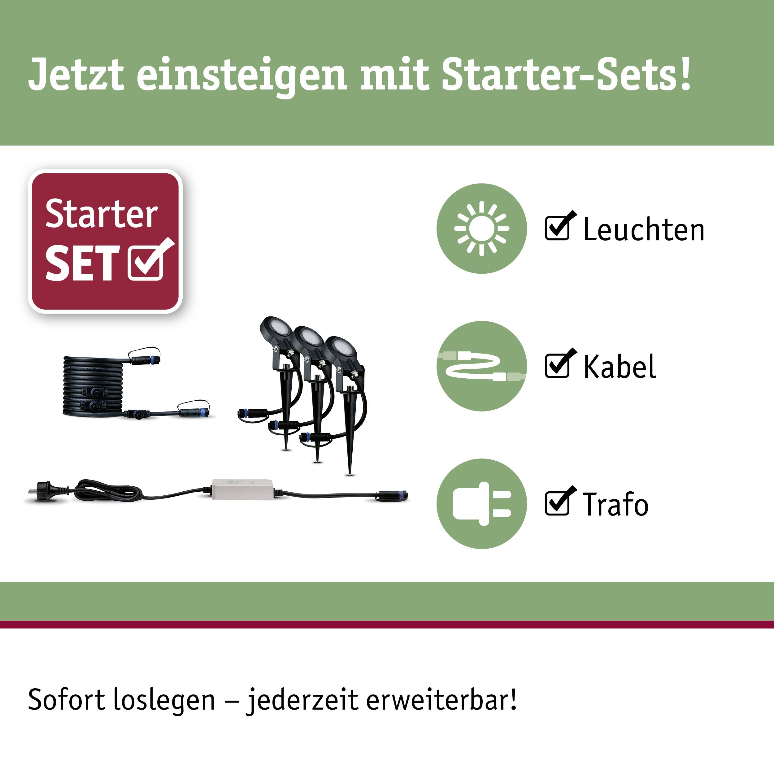 'Starter Set with Lights, Cable, Transformer. Get started with Starter Sets now! Begin immediately, expandable at any time!'