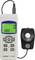 A digital light meter with an illuminated display showing '1000 Lux' located next to a light measurement sensor.