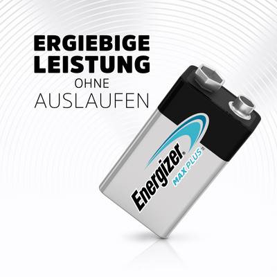 Energizer battery with blue logo and the text 'Long-lasting Performance Without Leakage' on a grey background.